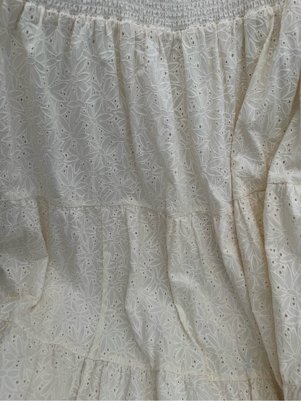 Madewell Cream Eyelet Tie-Shoulder Midi Dress - Picture 5 of 7